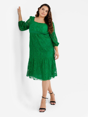 Lovedrobe Luxe Green Lace Midi Dress - Wholesale Pack