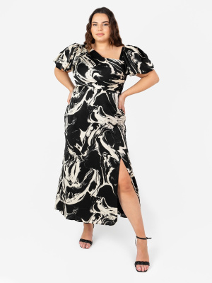 Lovedrobe Luxe Asymmetric Neck Midi Dress with Thigh Split - Wholesale Pack